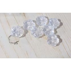 Transparent Glass Beads, Flower, Clear, 13.5x14x6mm, Hole: 1.2mm(GLAA-CJC0001-17E)