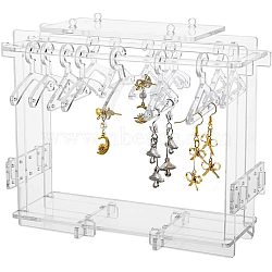 Assembled Transparent Acrylic Earring Display Stands, Coat Hanger Shape, Clear, 4~18.1x2~14.1x0.3cm, Hole: 2mm(EDIS-WH0021-12)