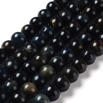Natural Tiger Eye Dyed Beads Strands, Grade AB+, Round, Grade AB+, 8.5mm, Hole: 1mm, about 45~46pcs/strand, 15''(38cm)