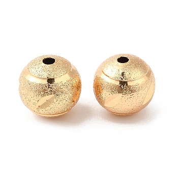 Brass Beads, Round, Real 18K Gold Plated, 10x10mm, Hole: 1.8mm