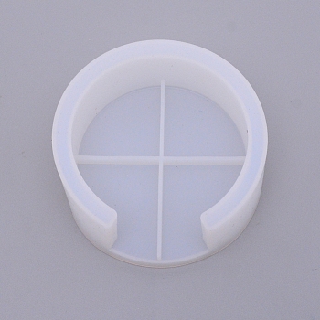 Silicone Molds, Resin Casting Pendant Molds, For UV Resin, Epoxy Resin Jewelry Making, Flat Round, White, 105x40.5mm, Inner Diameter: 83mm