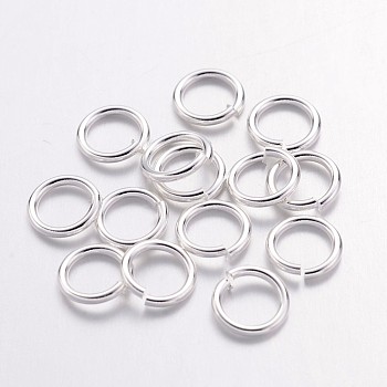 Open Jump Rings Brass Jump Rings, Cadmium Free & Lead Free, Silver, 7x1mm, 18 Gauge, Inner Diameter: 5mm, about 4000pcs/500g