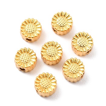 Rack Plating Alloy Beads, Cadmium Free & Lead Free, Long-Lasting Plated, Flower, Matte Gold Color, 5.5x3.5mm, Hole: 1.2mm