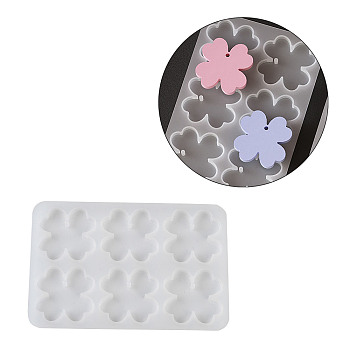 DIY Keychain Pendant Silicone Molds, for UV Resin, Epoxy Resin Craft Making, Clover, 140x95x6mm, Inner Diameter: 38x41mm