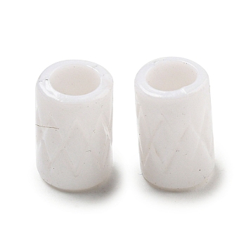 Opaque Acrylic European Beads, Large Hole Beads, Column, White, 11.5x7.5mm, Hole: 5mm, about 1610pcs/500g