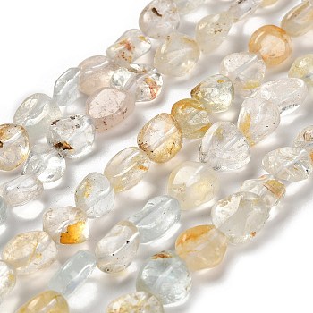 Natural Topaz Beads Strands, Nuggets, Tumbled Stone, 7~13x4.5~10x4.5~10mm, Hole: 1.2mm, about 44~46pcs/strand, 15.08''~16.14''(38.3~41cm)