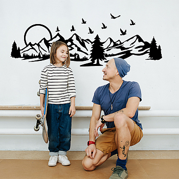 PVC Wall Stickers, for Wall Decoration, Mountain, 800x390mm