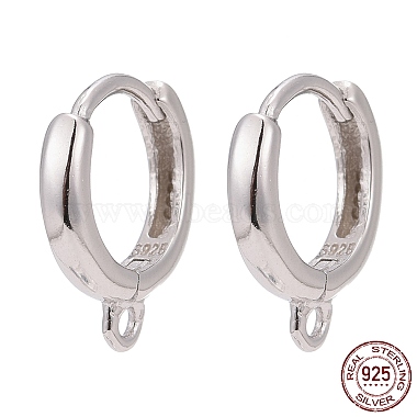 Boucles d'oreilles créoles 925 en argent sterling plaqué rhodium(STER-K168-042P)-2