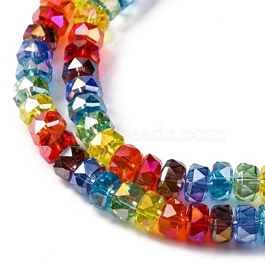 Electraoplate & Gradient Color Glass Beads Strands(LAMP-M023-01)-5