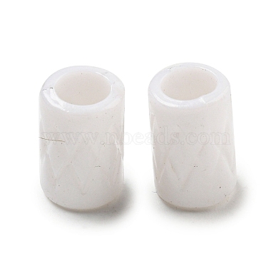 White Column Acrylic European Beads