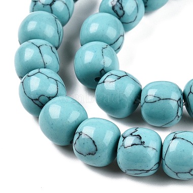 perles synthétiques turquoise brins(TURQ-T004-03)-3