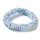 pulsera elástica trenzada con perlas de vidrio de ganchillo(BJEW-K232-01Q)-1
