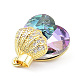 Real 18K Gold Plated Rack Plating Brass Micro Pave Cubic Zirconia Pendants(KK-G466-02G)-4