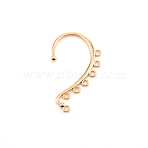 Alloy Ear Cuff Findings, with 7 Loops, Ear Wrap Earring Hooks for Non Piercing Earring Making, Light Gold, 58x35x2mm, Hole: 2.5mm(FIND-WH0092-52KCG)