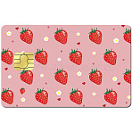 PVC Plastic Waterproof Card Stickers, Self-adhesion Card Skin for Bank Card Decor, Rectangle, Strawberry, 137x186mm(DIY-WH20044-001)