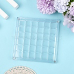 36 Grids Acrylic Shell Storage Boxes with Magnetic Lid, Shell Organizer Display Case, Square, Clear, 12.5x12.5x0.9cm(AJEW-YWC0009-002)