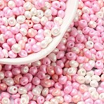 6/0 Glass Seed Beads, Opaque Colours Luster, Teardrop, Colorful, 4~5x4~4.5x3~4mm, Hole: 0.8~0.9mm, about 125pcs/10g(X1-SEED-L011-08A-03)