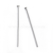 304 Stainless Steel Flat Head Pins, Stainless Steel Color, 18x0.6mm, Head: 1.4mm(STAS-I314-B04-P)