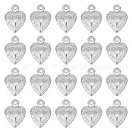 100Pcs 316 Surgical Stainless Steel Charms, Heart, Stainless Steel Color, 12x9x3.5mm, Hole: 1.2mm(STAS-SC0004-48)