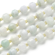 Natural Myanmar Jade/Burmese Jade Beads Strands, Round, Faceted, 7x7x8mm, Hole: 0.8mm, about 38pcs/Strand, 15.35 inch(39cm)(G-K303-A33-8mm)