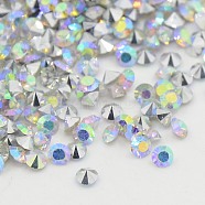 Grade AAA Pointed Back Resin Rhinestones, Random Color On The Back, Diamond Shape, Clear AB, 2.0mm, about 14400pcs/bag(CRES-R120-2.0mm-34)