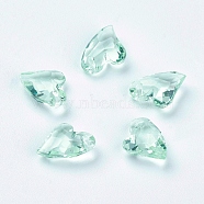 Transparent Acrylic Charms, Faceted, Heart, Mint Cream, 11x9x4mm, Hole: 0.5mm(X-MACR-G055-11mm-21X)