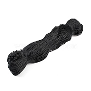 Chinese Waxed Cotton Cord, Black, 2mm, about 382.76 yards(350m)/bundle(YC2mm131)
