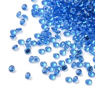 Cubic Zirconia Cabochons, Faceted Diamond, Cornflower Blue, 1.3x1mm(ZIRC-K090-1.3mm-01G)
