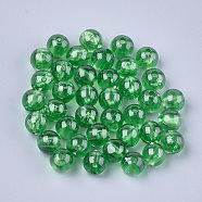 Transparent Plastic Beads, Round, Green, 6x5.5mm, Hole: 1.8mm, about 5000pcs/500g(KY-T005-6mm-637)