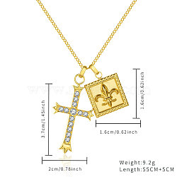 Stainless Steel Gold Cross Star Necklaces, with Shell Earrings Set(WJ2028-1)