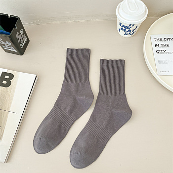 Cotton Knitting Socks, Ribbed Winter Warm Thermal Socks, Gray, 250x70mm