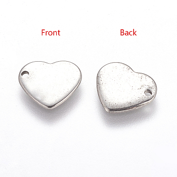 Handmade Gifts Ideas for Valentines Day 201 Stainless Steel Stamping Blank Tag Pendants, Heart, 11x10x0.6mm, Hole: 1mm