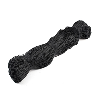 Chinese Waxed Cotton Cord, Black, 2mm, about 382.76 yards(350m)/bundle