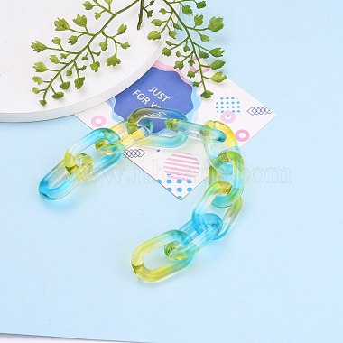 Handmade Two Tone Transparent Acrylic Cable Chains(AJEW-JB00840-03)-3