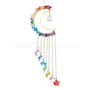 Colorful Moon Mixed Stone Suncatchers