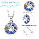 Double Turtle and Wave Alloy Pendant Necklace with Rhinestone(JN1015A)-2