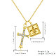 Halsketten aus Edelstahl mit goldenem Kreuz und Stern(WJ2028-1)-1