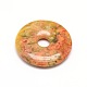 Donut/Pi Disc Natural Gemstone Pendants(G-L234-40mm-06)-2