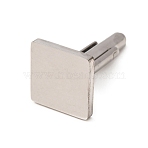 Square 201 Stainless Steel Swank Cuff Links, Stamping Blank Cufflinks Settings for Men's Shirt, Stainless Steel Color, 25.5x15x15mm(SA-CBAE2BD-01P-A)