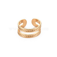 Textured Hollow Cuff Earrings, Brass Open Earrings, Nickel Free, Golden, US Size 6(16.5mm)(RJEW-S048-006G-NF)