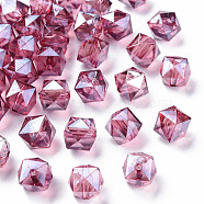 Transparent Acrylic Beads, Faceted, Rhombus, Medium Orchid, 13x14x13.5mm, Hole: 2mm, about 346pcs/500g(MACR-S373-100-P04)