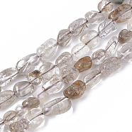 Natural Rutilated Quartz Beads Strands, Nuggets, Tumbled Stone, 5~11x5~8x3~6mm, Hole: 0.8mm, about: 52~56pcs/Strand, 15.94 inch(40.5cm)(G-S363-028C)