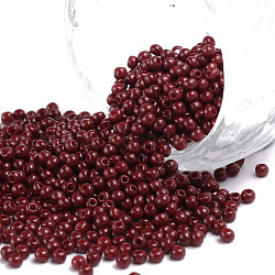 11/0 Grade A Baking Paint Glass Seed Beads, Round, FireBrick, 2.3x1.5mm, Hole: 1mm, about 5300pcs/50g(X-SEED-N001-A-1061)