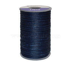 Waxed Polyester Cord, 6-Ply, Marine Blue, 0.55mm, about 38.27 yards(35m)/roll(YC-E006-0.55mm-A20)