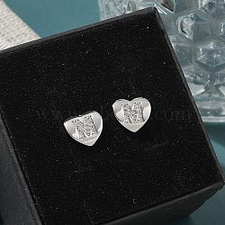 Rack Plating Brass Micro Pave Clear Cubic Zirconia Stud Earrings, Heart, Letter M, 8.5x9.5mm(EJEW-K299-01P-M)