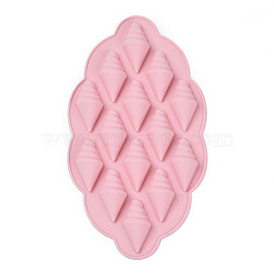Food Grade Silicone Molds, Fondant Molds, For DIY Cake Decoration, Chocolate, Candy, UV Resin & Epoxy Resin Jewelry Making, Ice Cream, Pink, 228x127x15.5mm(DIY-L025-029)
