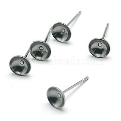 Tarnish Resistant 304 Stainless Steel Stud Earring Findings, Stainless Steel Color, 13x6mm, Pin: 0.7mm(STAS-E024-6)