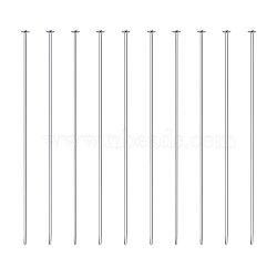 925 Sterling Silver Flat Head Pins, Silver, 40x0.5mm(STER-BC0001-10S)