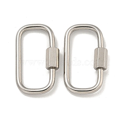 Non-Tarnish 304 Stainless Steel Screw Carabiner Lock Charms, for Necklaces Making, Oval, 25x13x2mm(STAS-C092-05H-P)