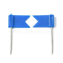 Plastic Map Pins, Drawing Push Pins, Flag Thumbtack, Office & School Supplies, with Steel Pins, Blue, Flag: 18x11mm, Pin: 23mm(AJEW-WH0013-02A)